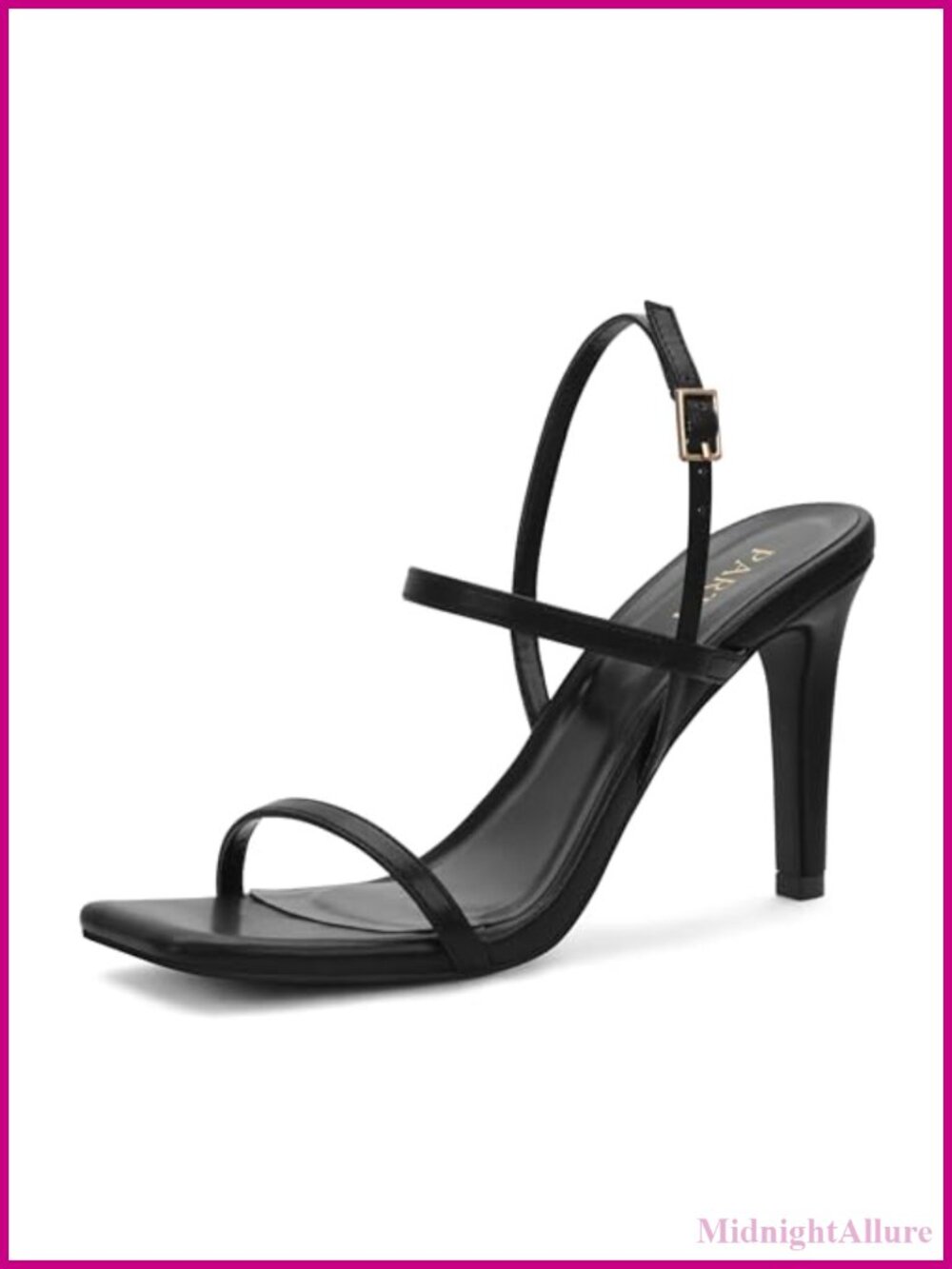 Women's Strappy High Heel Sandals Square Toe Ankle Strap